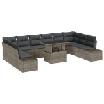 vidaXL Set de canapele pentru grădină 11 pcs Gri 100 x 55 x 73 cm