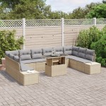 vidaXL Set de canapele pentru grădină 11 pcs bej și gri deschis vidaXL Set de canapele pentru grădină 11 pcs bej și gri deschis