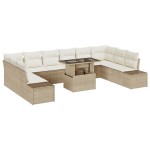 vidaXL Set de canapele pentru grădină cu pernă 11 pcs bej și crem vidaXL Set de canapele pentru grădină cu pernă 11 pcs bej și crem