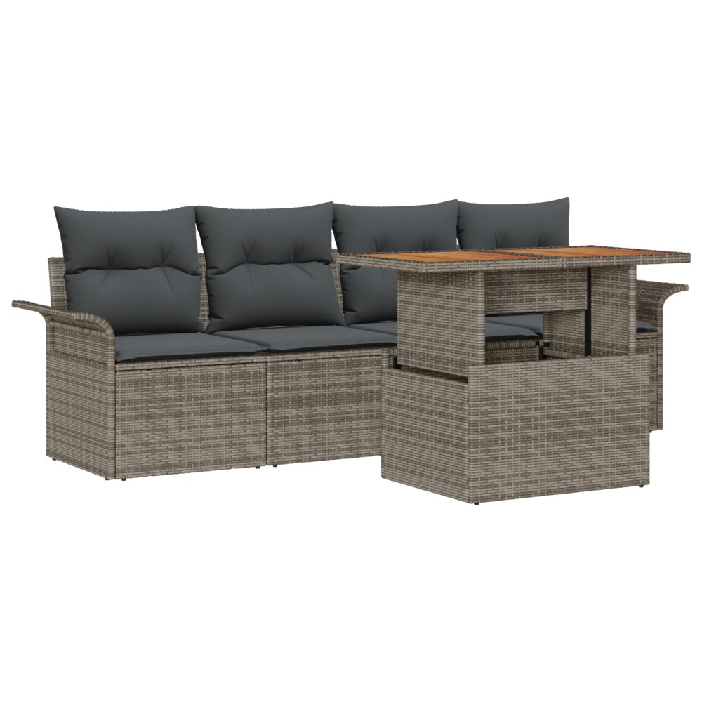 vidaXL Set de canapele pentru grădină 5 pcs Gri 100 x 55 x 73 cm