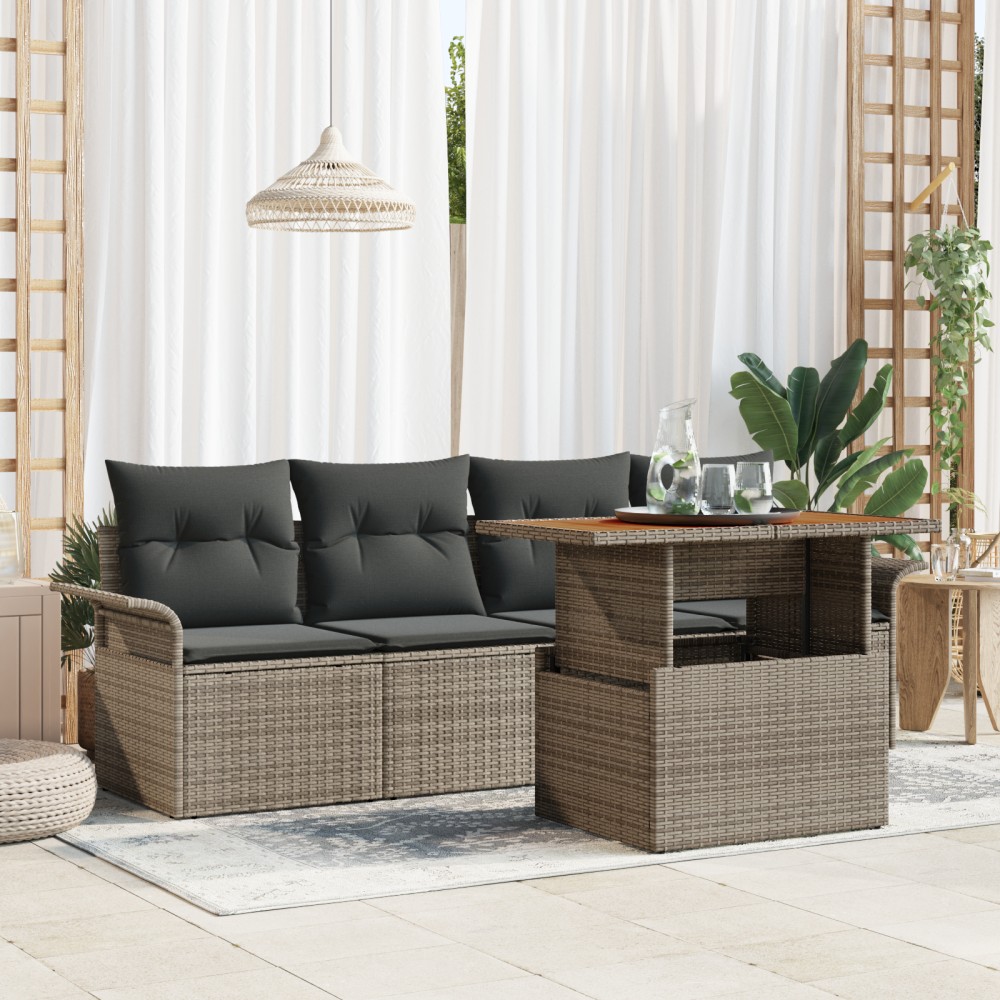 vidaXL Set de canapele pentru grădină 5 pcs Gri 100 x 55 x 73 cm