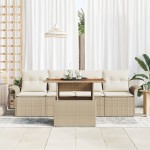 vidaXL Set de canapele pentru grădină cu pernă 5 pcs bej și crem vidaXL Set de canapele pentru grădină cu pernă 5 pcs bej și crem