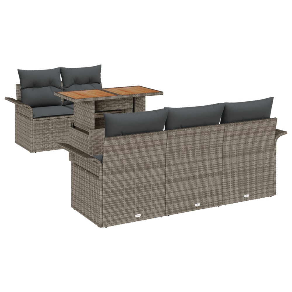 vidaXL Set de canapele pentru grădină 6 pcs Gri 100 x 55 x 73 cm