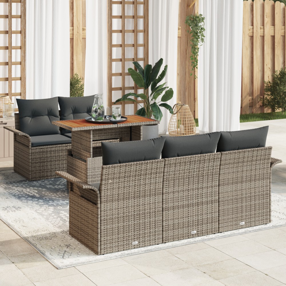 vidaXL Set de canapele pentru grădină 6 pcs Gri 100 x 55 x 73 cm