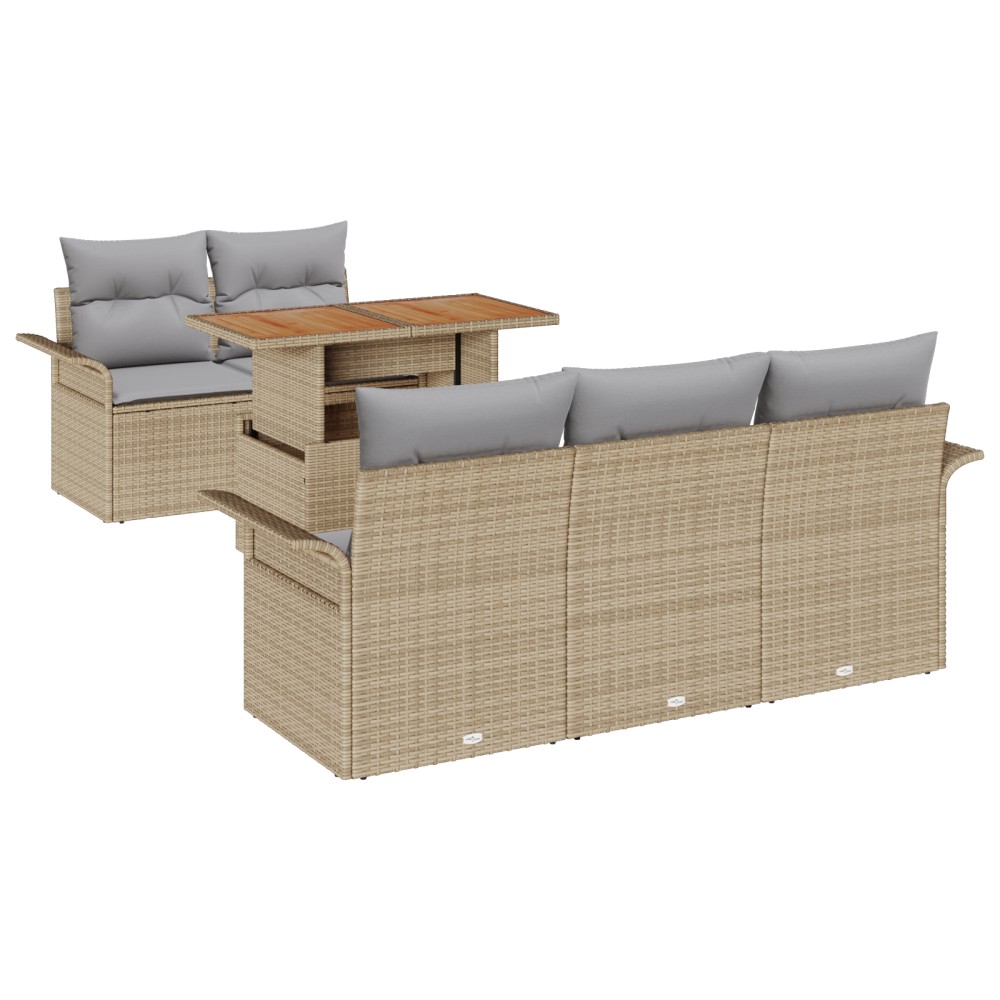vidaXL Set de canapele pentru grădină Manual 6 pcs bej și gri deschis