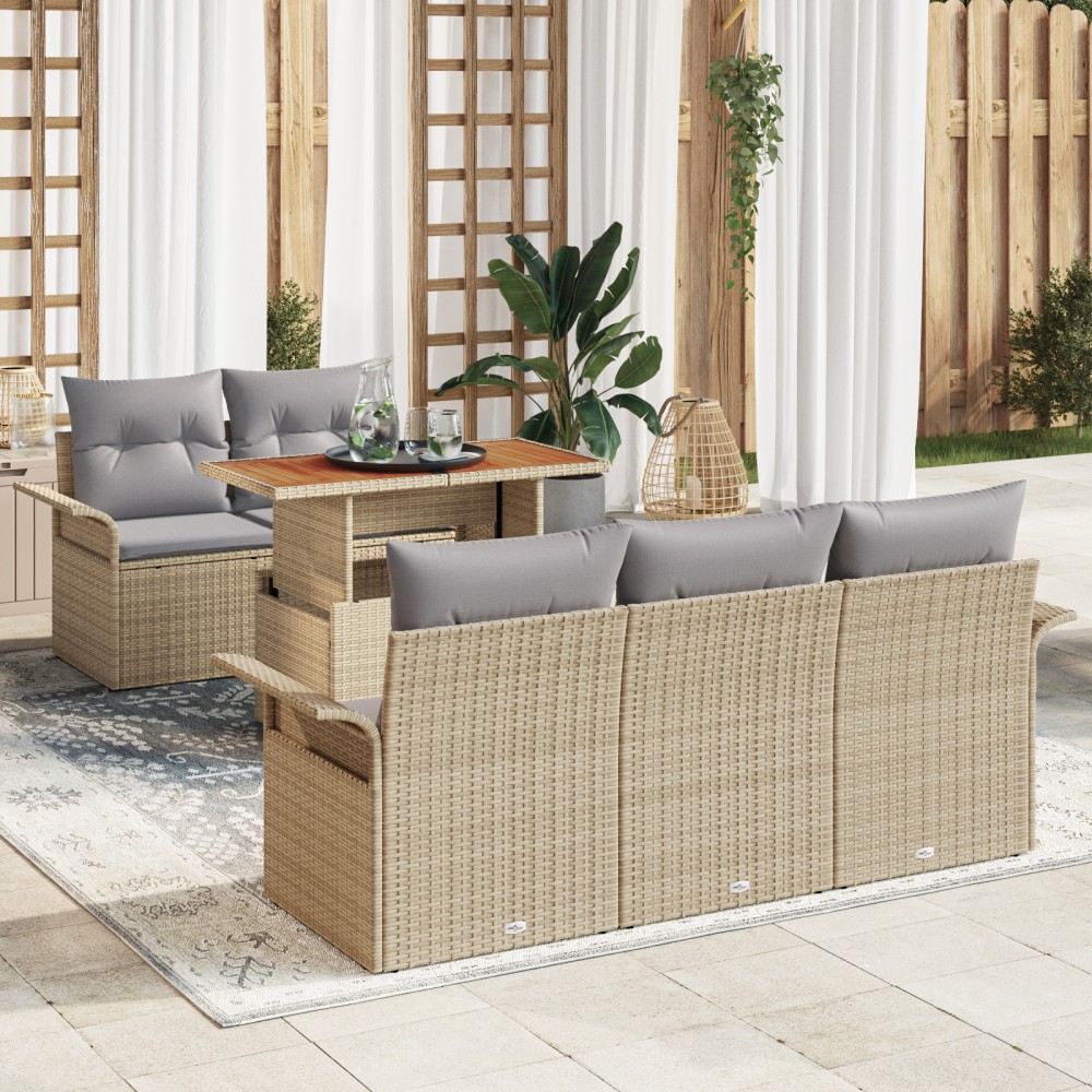 vidaXL Set de canapele pentru grădină Manual 6 pcs bej și gri deschis