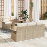 vidaXL Set de canapele pentru grădină cu pernă 6 pcs bej și crem vidaXL Set de canapele pentru grădină cu pernă 6 pcs bej și crem