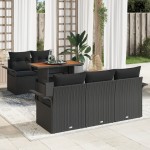 vidaXL Set de canapele pentru grădină 6 pcs Negru 100 x 55 x 73 cm