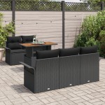 vidaXL Set de canapele pentru grădină 6 pcs Negru 100 x 55 x 73 cm