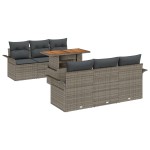 vidaXL Set de canapele pentru grădină 7 pcs Gri 100 x 55 x 73 cm