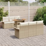 vidaXL Set de canapele pentru grădină cu pernă 7 pcs bej și crem vidaXL Set de canapele pentru grădină cu pernă 7 pcs bej și crem