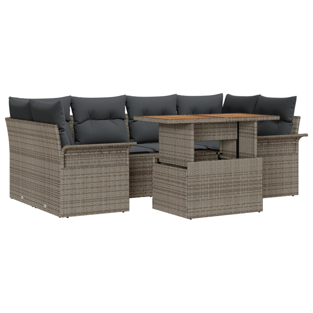 vidaXL Set de canapele pentru grădină 7 pcs Gri 100 x 55 x 73 cm