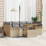 vidaXL Set de canapele pentru grădină 7 pcs bej și gri deschis