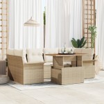 vidaXL Set de canapele pentru grădină cu pernă 7 pcs bej și crem vidaXL Set de canapele pentru grădină cu pernă 7 pcs bej și crem