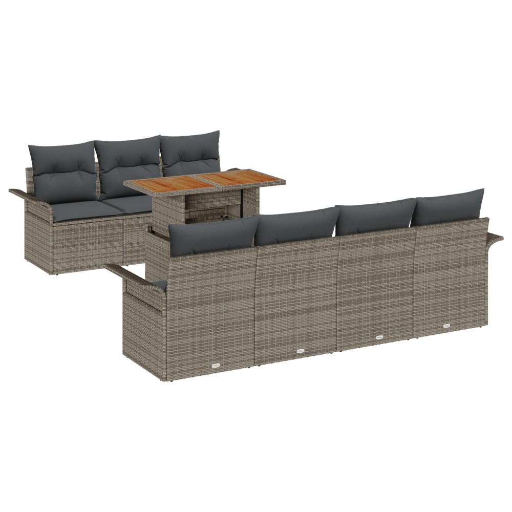 vidaXL Set de canapele pentru grădină 8 pcs Gri 100 x 55 x 73 cm