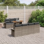 vidaXL Set de canapele pentru grădină 8 pcs Gri 100 x 55 x 73 cm