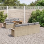 vidaXL Set de canapele pentru grădină 8 pcs bej și gri deschis