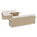 vidaXL Set de canapele pentru grădină cu pernă 8 pcs bej și crem
