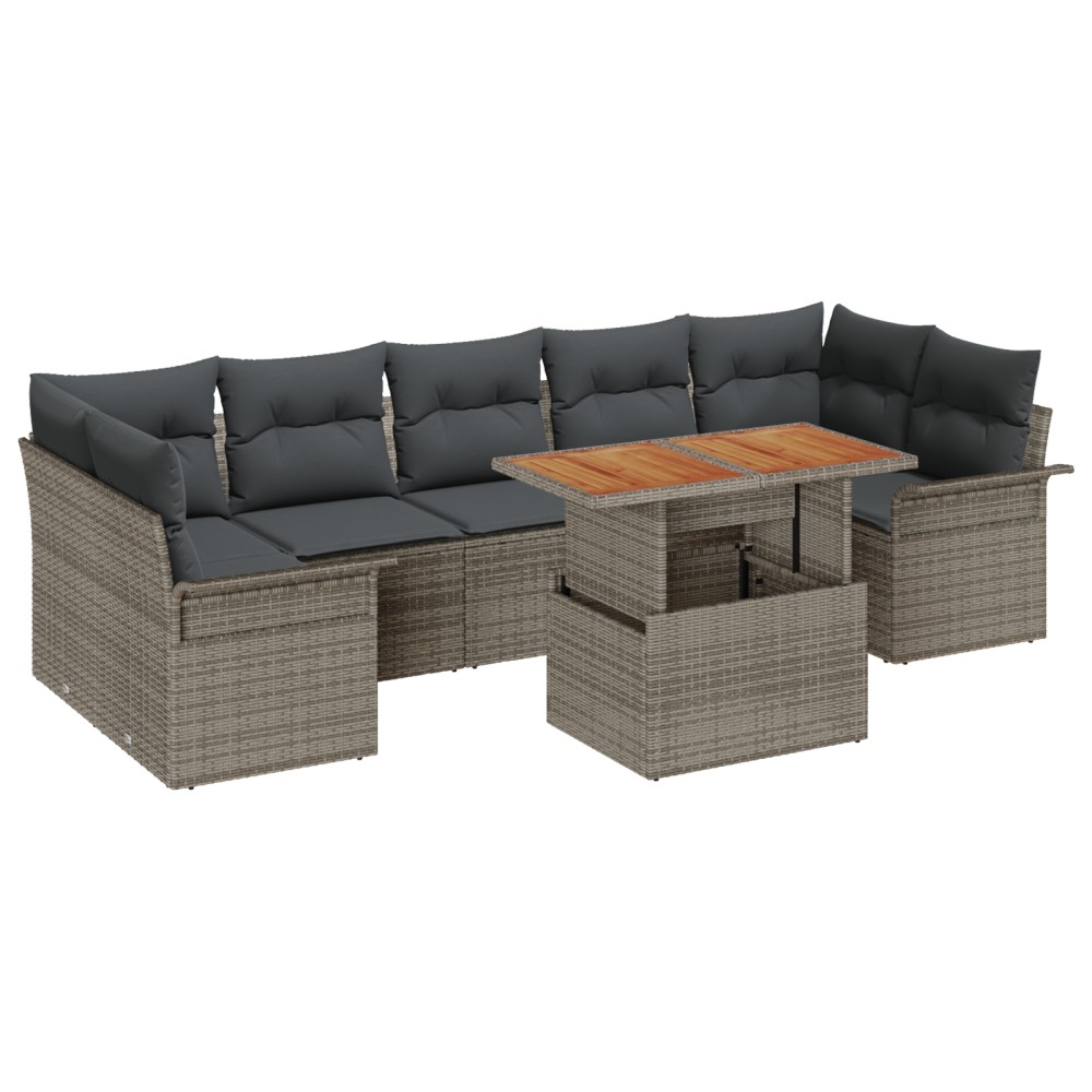 vidaXL Set de canapele pentru grădină 8 pcs Gri 100 x 55 x 73 cm