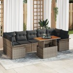 vidaXL Set de canapele pentru grădină 8 pcs Gri 100 x 55 x 73 cm