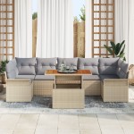 vidaXL Set de canapele pentru grădină 8 pcs bej și gri deschis