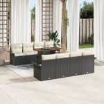 vidaXL Set de canapele pentru grădină cu pernă 7 pcs negru și crem vidaXL Set de canapele pentru grădină cu pernă 7 pcs negru și crem