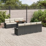 vidaXL Set de canapele pentru grădină cu pernă 7 pcs negru și crem vidaXL Set de canapele pentru grădină cu pernă 7 pcs negru și crem