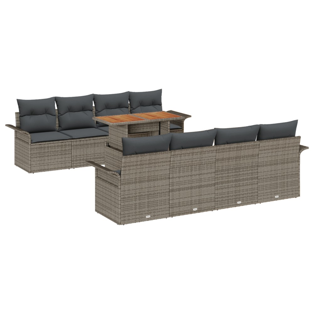 vidaXL Set de canapele pentru grădină 7 pcs Gri 100 x 55 x 73 cm