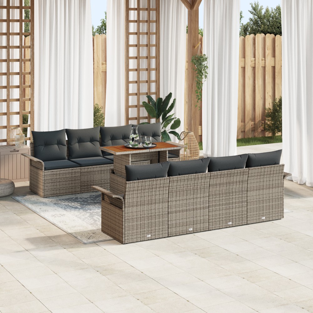 vidaXL Set de canapele pentru grădină 7 pcs Gri 100 x 55 x 73 cm