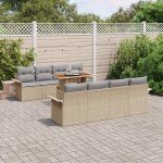 vidaXL Set de canapele pentru grădină 7 pcs bej și gri deschis