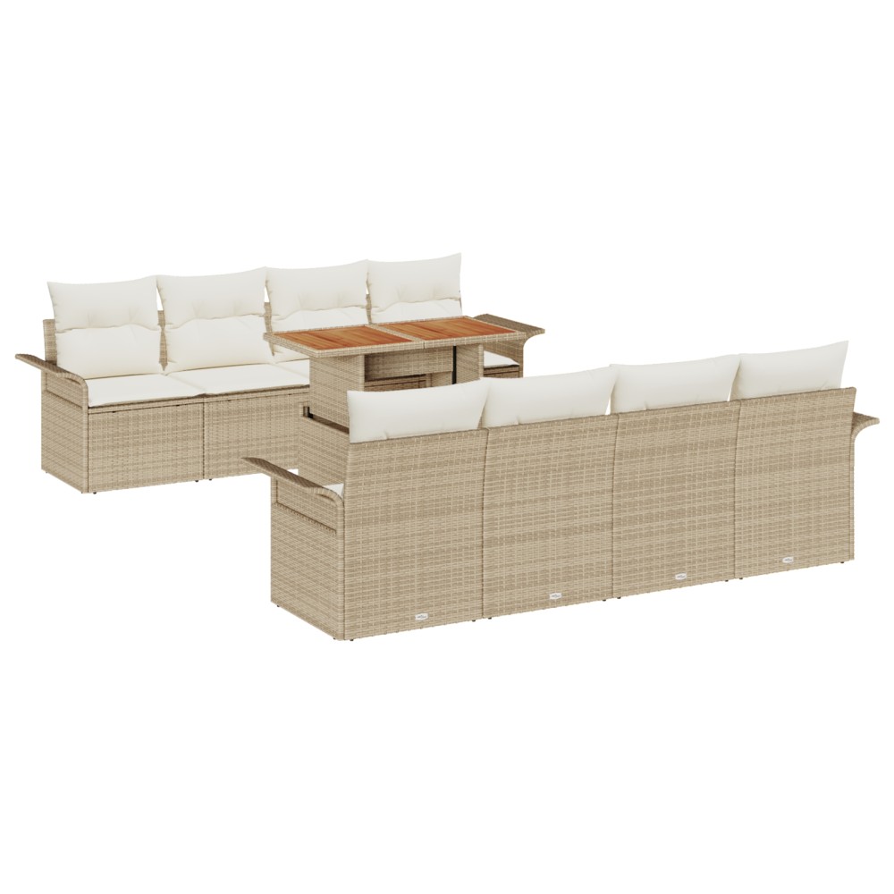 vidaXL Set de canapele pentru grădină cu pernă 7 pcs bej și crem