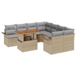 vidaXL Set de canapele pentru grădină 9 pcs bej și gri deschis