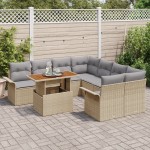 vidaXL Set de canapele pentru grădină 9 pcs bej și gri deschis