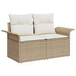 vidaXL Set de canapele pentru grădină cu pernă 9 pcs bej și crem
