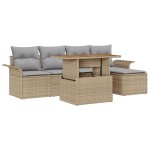 vidaXL Set de canapele pentru grădină 6 pcs bej și gri deschis