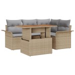 vidaXL Set de canapele pentru grădină 5 pcs bej și gri deschis