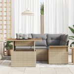 vidaXL Set de canapele pentru grădină 5 pcs bej și gri deschis