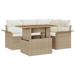 vidaXL Set de canapele pentru grădină cu pernă 5 pcs bej și crem vidaXL Set de canapele pentru grădină cu pernă 5 pcs bej și crem