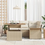 vidaXL Set de canapele pentru grădină cu pernă 5 pcs bej și crem vidaXL Set de canapele pentru grădină cu pernă 5 pcs bej și crem