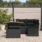 vidaXL Set de canapele pentru grădină 5 pcs Negru 100 x 55 x 73 cm