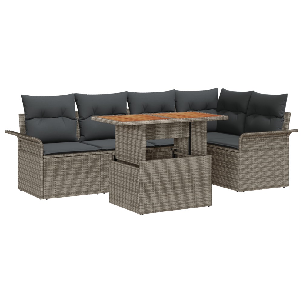 vidaXL Set de canapele pentru grădină 6 pcs Gri 100 x 55 x 73 cm