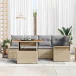 vidaXL Set de canapele pentru grădină 6 pcs bej și gri deschis