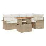 vidaXL Set de canapele pentru grădină cu pernă 6 pcs bej și crem
