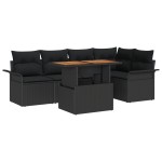 vidaXL Set de canapele pentru grădină 6 pcs Negru 100 x 55 x 73 cm