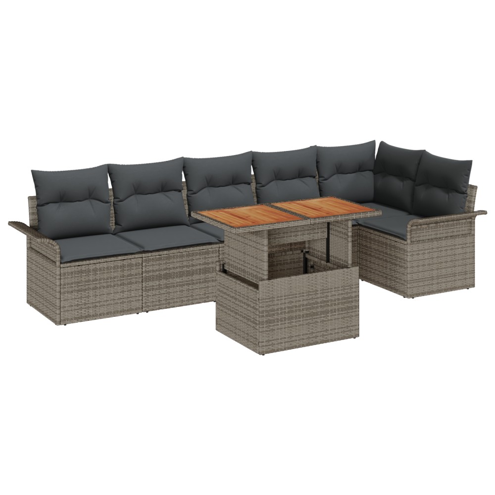 vidaXL Set de canapele pentru grădină 7 pcs Gri 100 x 55 x 73 cm