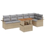 vidaXL Set de canapele pentru grădină Manual 7 pcs bej și gri deschis