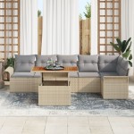 vidaXL Set de canapele pentru grădină Manual 7 pcs bej și gri deschis