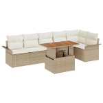 vidaXL Set de canapele pentru grădină cu pernă 7 pcs bej și crem vidaXL Set de canapele pentru grădină cu pernă 7 pcs bej și crem