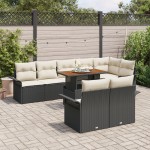 vidaXL Set de canapele pentru grădină cu pernă 9 pcs negru și crem vidaXL Set de canapele pentru grădină cu pernă 9 pcs negru și crem