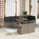 vidaXL Set de canapele pentru grădină 9 pcs Gri 100 x 55 x 73 cm vidaXL Set de canapele pentru grădină 9 pcs Gri 100 x 55 x 73 cm